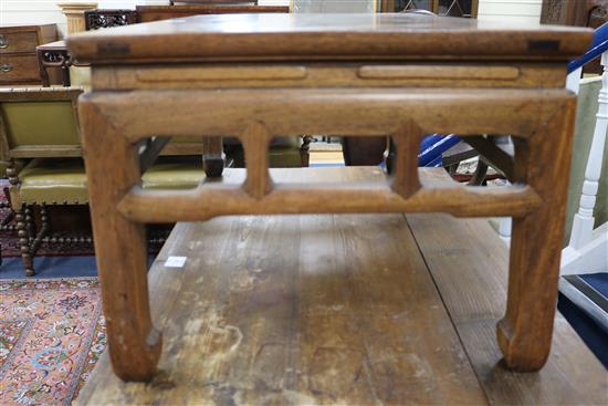 A Chinese hardwood rectangular occasional table W.94cm